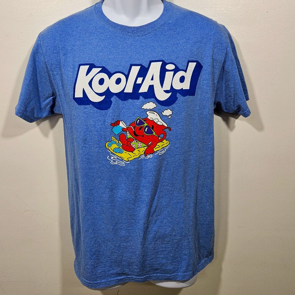 Kool-Aid Floating in Water Graphics Blue T-shirt‎ Size Mens SM  (70)
